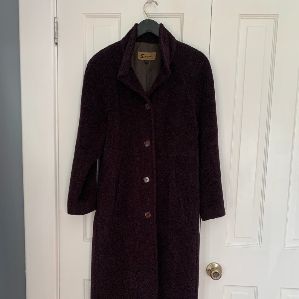 Sachi Collection Plum Alpaca Coat